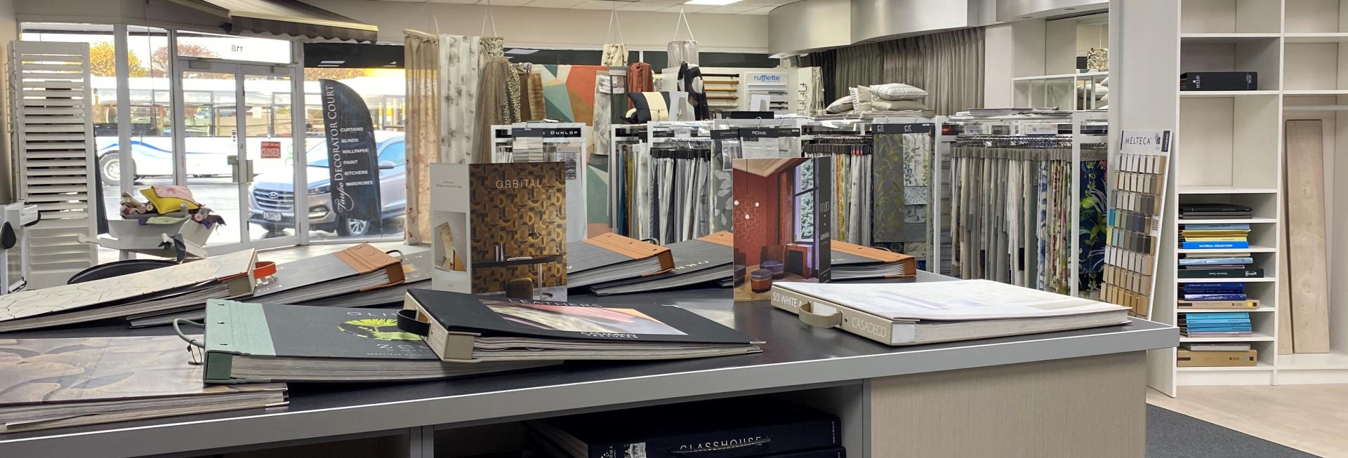 clothing racks on shop floor